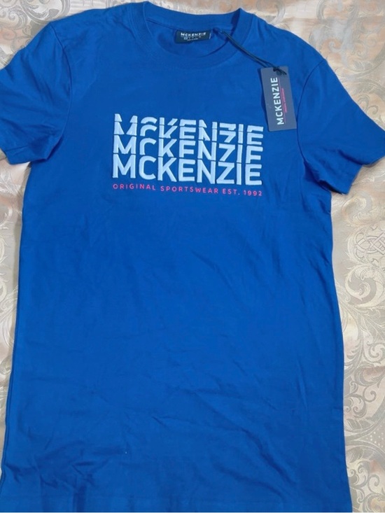 kenzie Other - Kenzie Blue Tee with White Logo and Red Accent new with tags